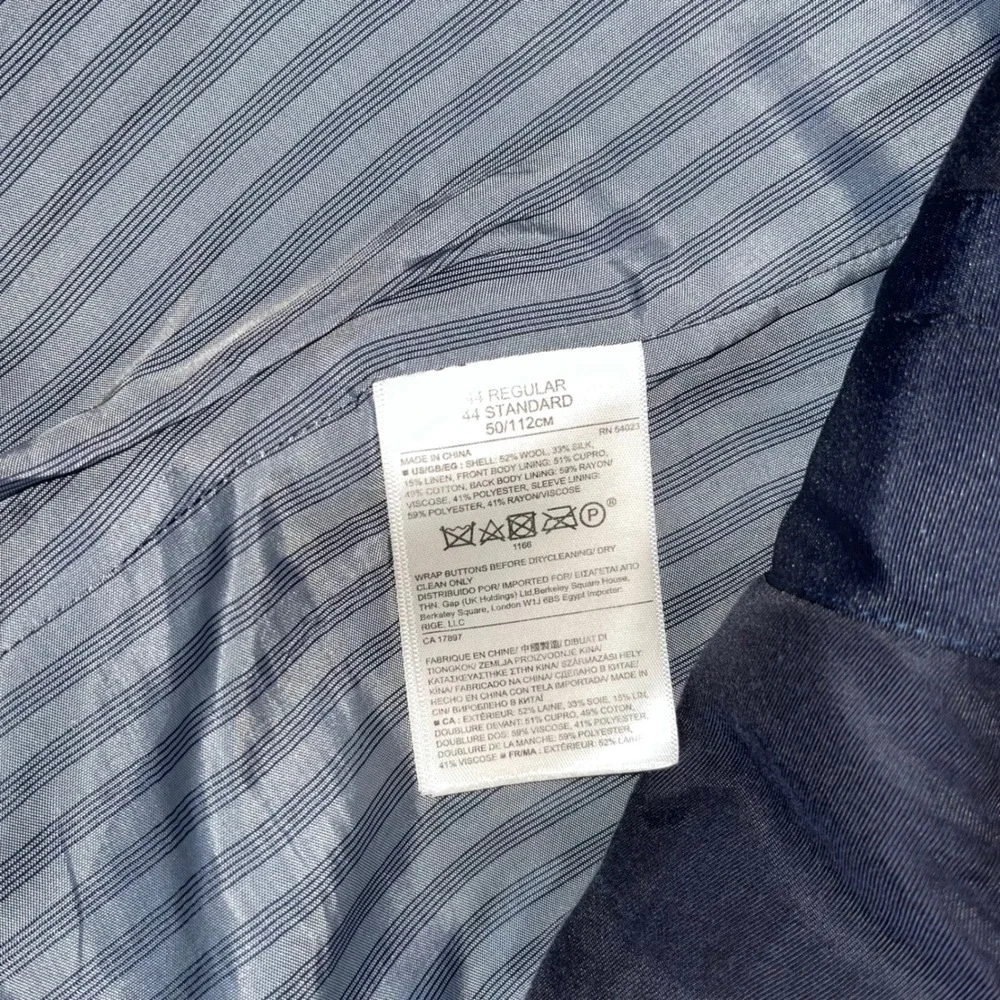 Banana Republic Vitale Barberis Canonico Blue Wool Silk Linen Blazer 44R